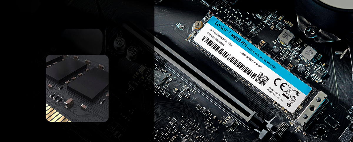 Unidad SSD 500GB M.2 2280 Instalación del disco duro SSD Lexar NM610 Pro en una ranura M.2 de placa base de PC