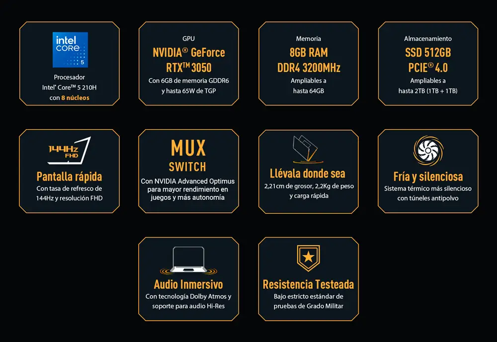 Notebook Asus Core i5 -210H 8GB 512GB RTX 3050 FX607VJ-RL028W Notebook Asus Core i5 -210H 8GB 512GB RTX 3050 FX607VJ-RL028W