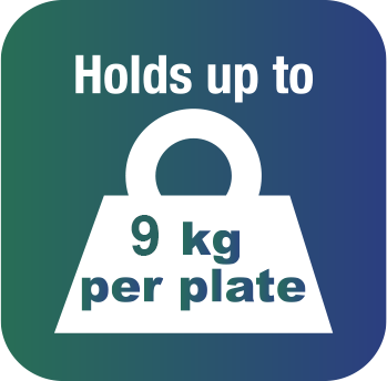 Sostiene hasta 9kg por brazo